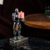 HDMbigmi King's Guard Standup Knight Candlestick Holders Resin TeaLight Holder Warrior Mobile Phone Stand Pen Holder Candle Holder for Restaurant, Altar, Home Table(Blue)