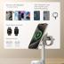 ESR Qi2 3 in 1 Wireless Charging Station, [Certified] Apple Watch Charger&15W Qi2 MagSafe Charger Stand for iPhone, Wireless Charger for Multiple Devices iPhone 15/14/13&Watch&AirPods,Natural Titanium
