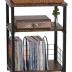 Tuohours Record Player Stand, 3 Tier End Side Table with Vinyl Record Storage Basket, Turntable Table up to 100 Albums Record Shelf Display Holder Cabinet for Living Room, Bedroom, Office