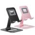 Nulaxy 2 Pack Dual Folding Cell Phone Stand, Fully Adjustable Phone Holder for Desk, Compatible with iPhone 16 15 14 13 12 11, Nintendo Switch, All Phones, Black & Rose Gold