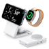 3 in 1 Magnetic Wireless Charging Stand for iPhone,Fast Wireless Charging Station for iPhone 16 15 14 13 12 Pro/Pro Max/Plus/Mini,Wireless Charging Station for Apple Watch AirPods 4/3/2/Pro/2 (White)
