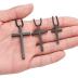 M MOOHAM Cross Necklace for Boys Men, Gifts for Teen Teenage Boys, Black Stainless Steel Cross Pendant Necklace for Men Box Chain 20 Inch