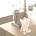 UoYeet Acrylic Easel Display Stand with Adjustable Gold-Toned Hardware for Pictures, Crystal Clear Acrylic Stand with Floating Appearance for Cookbook, Invitation and Plates