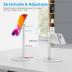 Cell Phone Stand, OMOTON Adjustable Angle Height Desk Phone Dock Holder for iPhone SE 16 Pro Max/Plus/XS/XR, Samsung Galaxy S20 / S10 / S9 / S8 and Other Phones (3.5-7.0-Inch),Silver