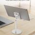 Cell Phone Stand, OMOTON Angle Height Adjustable Aluminum Phone Holder for Desk, for iPhone 16 Pro Max Plus, Tablets(4-11''), Silver