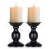 2 Pcs Black Pillar Candle Holders, Most Ideal for 3" Pillar Candles, Gifts for Wedding, Party, Home, Spa, Reiki, Votive Candle (2 x S)
