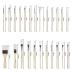 Paint Brushes Set of 24 Pieces Wooden Handles Brushes with Canvas Brush Case, Professional for Oil, Acrylic and Watercolor Painting