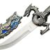 VIP Home Essentials 10" Novelty Fantasy Dragon Dagger Blade Knife Sword - Deep Blue