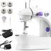 Mini Sewing Machine,Portable Sewing Machine for Beginners Adult Kids, 2-Thread 2-Speed 2-Switches Electric Crafting Mending Machine Travel Automatic Sewing Machine