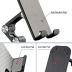 OCYCLONE Phone Stand, Adjustable Height and Angle Foldable Cell Phone Stand Holder for Desk, Taller iPhone Stand Compatible with 4-11 Inch Mobile Phone/iPad/Tablet - Black