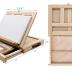LUCYCAZ Art Easel for Painting, Tabletop Painting Easel Set for Kids, Pine-Wood Portable Easel Stand for Artists with Canvas, Acrylic Paints, Brushes, Palette and Palette Knives