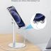 Cell Phone Stand, OMOTON Angle Height Adjustable Aluminum Phone Holder for Desk, for iPhone 16 Pro Max Plus, Tablets(4-11''), Silver
