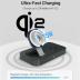 4smarts Qi2 Wireless Charging Station Trident, 15W Fast Wireless Charger for Smartphone, AirPods, and Apple Watch – Qi2 Certified, USB-C Ports for Smartwatch, Silent Operation, Adjustable LED, Grey