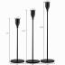SUJUN Matte Black Candle Holders Set of 3 for Taper Candles, Decorative Candlestick Holder for Wedding, Dinning, Party, Fits 3/4 inch Thick Candle&Led Candles (Metal Candle Stand)