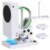 Cooling Fan with Charging Stand for Xbox Series S Console and Controller, Dual Charger Dock Accessories with 2 x 1400mAh Rechargeable Battery and Cover, Headphone Mount for Xbox Series S, White
