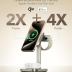 ESR Qi2 3 in 1 Wireless Charging Station, [Certified] Apple Watch Charger&15W Qi2 MagSafe Charger Stand for iPhone, Wireless Charger for Multiple Devices iPhone 15/14/13&Watch&AirPods,Natural Titanium