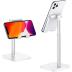 Cell Phone Stand, OMOTON Adjustable Angle Height Desk Phone Dock Holder for iPhone SE 16 Pro Max/Plus/XS/XR, Samsung Galaxy S20 / S10 / S9 / S8 and Other Phones (3.5-7.0-Inch),Silver