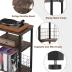 Tuohours Record Player Stand, 3 Tier End Side Table with Vinyl Record Storage Basket, Turntable Table up to 100 Albums Record Shelf Display Holder Cabinet for Living Room, Bedroom, Office
