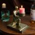HDMbigmi King's Guard Kneeling Knight Candlestick Holders Resin Posture TeaLight Holder Warrior Mobile Phone Stand Pen Holder Candle Holder for Restaurant, Altar, Home Table(Bronze)