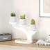 Bamboo Tabletop Plant Stand Indoor, 3 Tier Wood Desktop Small Plant Shelf Window Sill Flower Holder Mini Tiered Plant Display Rack for Patio Balcony Living Room Decor (white)