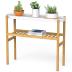 Wisuce Bamboo Shelf Indoor, 2 Tier Window Tall Stand Table for Multiple Plants…