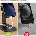OCYCLONE Phone Stand, Adjustable Height and Angle Foldable Cell Phone Stand Holder for Desk, Taller iPhone Stand Compatible with 4-11 Inch Mobile Phone/iPad/Tablet - Black