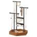 SONGMICS Jewelry Holder, Jewelry Organizer, 4 Independent Zones, Jewelry Display Stand with Metal Frame, Necklace Earring Bracelet Holder, for Rings, Christmas Gift, Black and Caramel Brown UJJS03CB