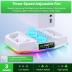 FYOUNG Vertical Charger Stand & Cooling Station for Xbox Series S, Upgrade Controller Charging Dock with 15 RGB Light, Cooler Fan System, 2X 1400mAh Rechargeable Battery, Headset Holder (White)