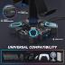 KDD Gaming Headphones Stand, Rotatable Headset Stand with Light Modes - Controller Holder with 2 USB Charging Ports and 3.5mm - Earphone Hanger Accessories for Desktop Gamer(Black)