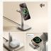 ESR Qi2 3 in 1 Wireless Charging Station, [Certified] Apple Watch Charger&15W Qi2 MagSafe Charger Stand for iPhone, Wireless Charger for Multiple Devices iPhone 15/14/13&Watch&AirPods,Natural Titanium
