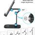 OCYCLONE Phone Stand, Adjustable Height and Angle Foldable Cell Phone Stand Holder for Desk, Taller iPhone Stand Compatible with 4-11 Inch Mobile Phone/iPad/Tablet - Black