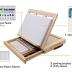 LUCYCAZ Art Easel for Painting, Tabletop Painting Easel Set for Kids, Pine-Wood Portable Easel Stand for Artists with Canvas, Acrylic Paints, Brushes, Palette and Palette Knives
