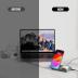 4smarts Qi2 Wireless Charging Station Trident, 15W Fast Wireless Charger for Smartphone, AirPods, and Apple Watch – Qi2 Certified, USB-C Ports for Smartwatch, Silent Operation, Adjustable LED, Grey