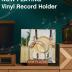 BS-VOG Now Playing Vinyl Record Stand, 50 LP Vinyl Record Storage with Non-slip Grooves, Wood Now Spinning Vinyl Record Holder for Albums Magazine Rack Magazine Organizer Record Display, Gift Package
