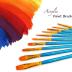 Soucolor Acrylic Paint Brushes Set, 20Pcs Round Pointed Tip Artist Paintbrushes for Acrylic Painting Oil Watercolor Canvas Boards Rock Body Face Nail Art, Halloween Pumpkin Ceramic Crafts Supplies
