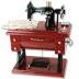 Artyea Vintage Mini Sewing Machine Style Plastic Music Box Table Desk Decoration Toy Gift for Kid Children, brown
