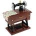 Artyea Vintage Mini Sewing Machine Style Plastic Music Box Table Desk Decoration Toy Gift for Kid Children, brown
