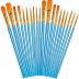Soucolor Acrylic Paint Brushes Set, 20Pcs Round Pointed Tip Artist Paintbrushes for Acrylic Painting Oil Watercolor Canvas Boards Rock Body Face Nail Art, Halloween Pumpkin Ceramic Crafts Supplies