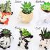 Melphoe 6 Pcs Air Plant Holders Cartoon Shaped Small Succulent Pot Animal Planter Small Ceramic Plant Pot Drainage for Mini Plant Cactus Flower, Tillandsia Air Fern, Display Stand Home, Office Desktop