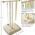 VROOMIUM Necklace Holder- Ceramic Base 1ft Height Jewelry Organizer Stand, Aesthetic Jewelry Hanger Display for Necklaces, Bracelets, Rings, Exhibidor de Collares-Classic White
