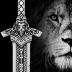 ZiWuark Mens Broken Sword Necklace Lion Head Knight Dragon Sword Pendant Viking Jewelry for Men Women, Silver Lion
