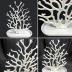 NewFerU Coral Tree Jewelry Hanging Stand Display Table Top Necklace Bracelet Holder Earring Hanger Organizer Rack Tower with a Ring Watch Dish Tray for Women Girls (White)
