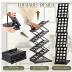 Tatuo 1 Piece Foldable Magazine Rack Metal Catalog Literature Rack Portable 4 Pockets with Carrying Bag Brochure Stand Literature Rack Display Holder Stand for Exhibition Trade Show