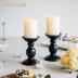 2 Pcs Black Pillar Candle Holders, Most Ideal for 3" Pillar Candles, Gifts for Wedding, Party, Home, Spa, Reiki, Votive Candle (2 x S)