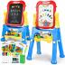 STEAM Life Easel for Kids Art Easel for Toddler Easel - 4in1 Double-Sided Large Magnetic Board Kids Chalkboard Easel Drawing White Board for Kids Magnetic Letters & Numbers Christmas Gifts for Kids