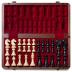 A&A Premium Natural Walnut Folding Chess Set, w/ 15" Board & 3" King Height Staunton Chess Pieces, Includes 2 Extra Queens and a Storage Bag