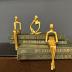 Prettidecor Gold Home Decor Thinker Statue Accents, Set of 3 Thinker Sculptures Office Decor Modern Abstract Resin Decoration on Shelf Table Desk for Living Room Office Bedroom (Small Gold)