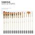 18 Piece Paint Brush Set, ARTIFY 15 Acrylic Paint Brushes, Palette Knife, and 2 Sponges, Professional Artist Paint Brushes for Acrylics, Watercolors, Gouache, Canvas, and Face Painting, Pearl White