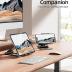 Nulaxy Aluminum Dual Foldable iPad Stand, Fully Adjustable Desktop Tablet Holder, iPad Accessories for Office Kindle Compatible with Mobile Devices iPad Pro/Air/Mini, iPhone Pro/Max/Plus, Black