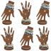 MOOCA 6 Pcs Set Real Wooden Hand Form Jewelry Display, 2-Way Design for Wall Hanging or Standalone Mannequin Finger Hand Display, Premium Real Wood Sturdy Base, Brown Color